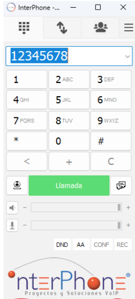 Vista previa del Softphone